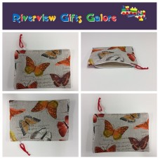 Zip Clutch / Purse / Bag / Pouch - Orange Butterfly Zip Clutch / Purse / Bag / Pouch - Orange Butterfly